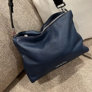 Michael Kors soft navy pebbled leather. Silver hardware, clean, no smoke, odors.